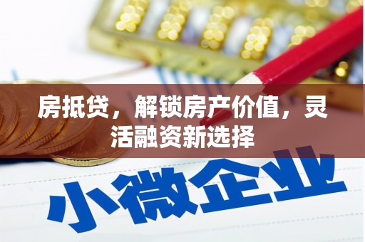 新河房抵贷，解锁房产价值，灵活融资新选择