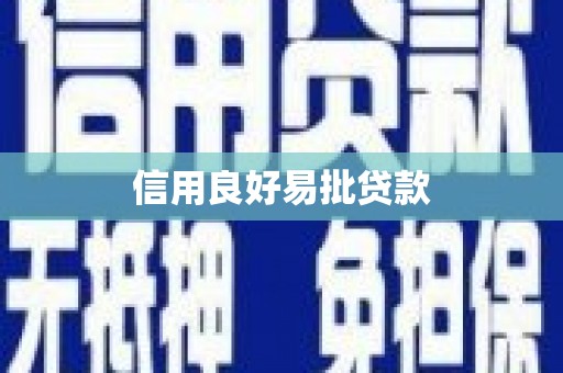 新河信用良好易批贷款