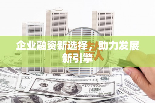 新河企业融资新选择，助力发展新引擎