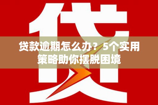 新河贷款逾期怎么办？5个实用策略助你摆脱困境