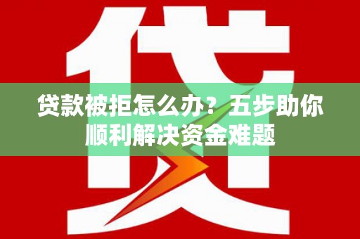 新河贷款被拒怎么办？五步助你顺利解决资金难题