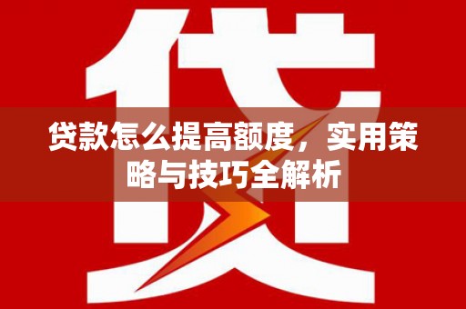 新河贷款怎么提高额度，实用策略与技巧全解析