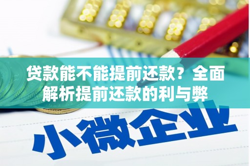 新河贷款能不能提前还款？全面解析提前还款的利与弊