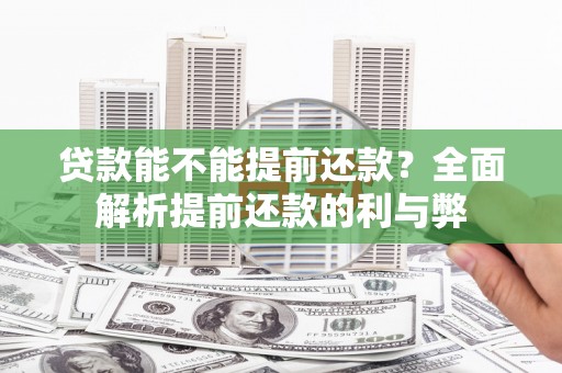新河贷款能不能提前还款？全面解析提前还款的利与弊