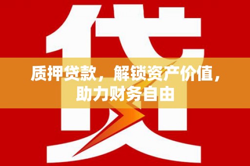 新河质押贷款，解锁资产价值，助力财务自由
