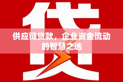 新河供应链贷款，企业资金流动的智慧之选