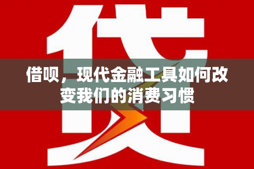 新河借呗，现代金融工具如何改变我们的消费习惯