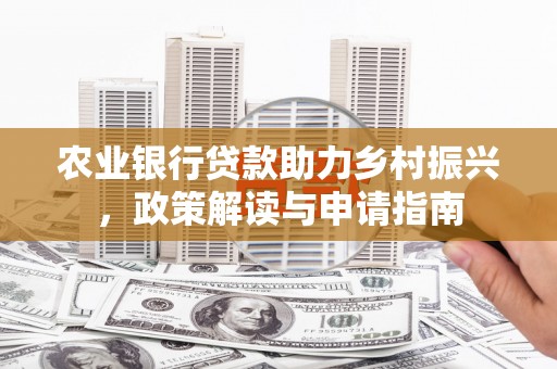 新河农业银行贷款助力乡村振兴，政策解读与申请指南