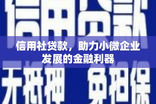 新河信用社贷款，助力小微企业发展的金融利器
