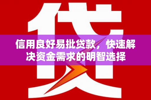 新河信用良好易批贷款，快速解决资金需求的明智选择
