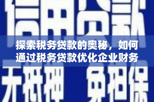 新河探索税务贷款的奥秘，如何通过税务贷款优化企业财务