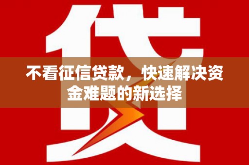 新河不看征信贷款，快速解决资金难题的新选择