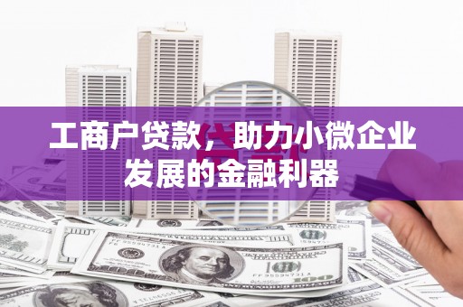 新河工商户贷款，助力小微企业发展的金融利器