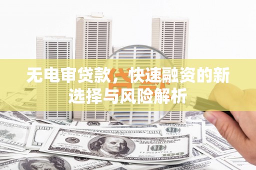 新河无电审贷款，快速融资的新选择与风险解析