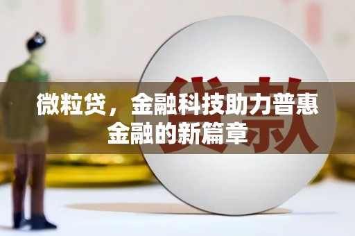 新河微粒贷，金融科技助力普惠金融的新篇章