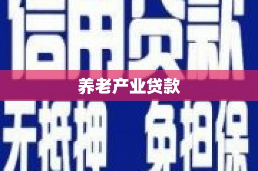 新河养老产业贷款